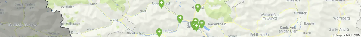 Kartenansicht für Apotheken-Notdienste in der Nähe von Obervellach (Spittal an der Drau, Kärnten)